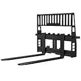 YITAMOTOR 4000lbs Skid Steer Pallet Fork Attachment, 48' Fork Blades and 45' Pallet Fork Frame for Loaders Tractors Quick Tach Mount