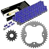 Caltric Blue Drive Chain And Sprockets Kit Compatible with Honda Trx450R Sportrax 450 2X4 2004 2005