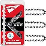 KAKEI 20 Inch Chainsaw Chain 3/8' Pitch, 050' Gauge, 72 Drive Links Fits Husqvarna 455, Poulan, Stihl and More- E72, 33RS72 (3 Chains)