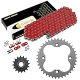 Caltric Red O-Ring Drive Chain & Sprockets Kit Compatible with Honda 450R Trx450R Trx-450R 2004 2005