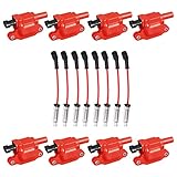 ENA Set of 8 UF413 Ignition Coil with 8mm 748UU Spark Plug Wires Compatible with Cadillac Chevrolet Chevy GMC Canyon Tahoe LaCrosse Escalade Express Savana Silverado SSR Yukon CTS 4.8L 5.3L 6.0L 6.2L