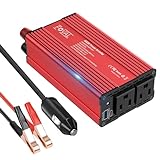 FOVAL 600W Power Inverter 12V DC to 110V AC Car Plug Adapter Outlet Converter with [65W PD USB-C] & [18W QC USB-A] Fast Charging Ports and 2 AC Outlets Car Power Inverter for Laptop Computer